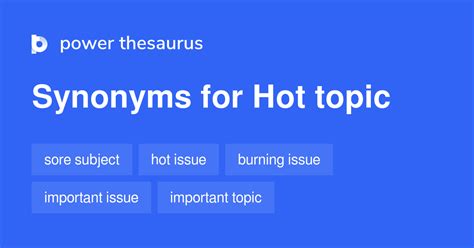 hot topic|hot topic synonym.